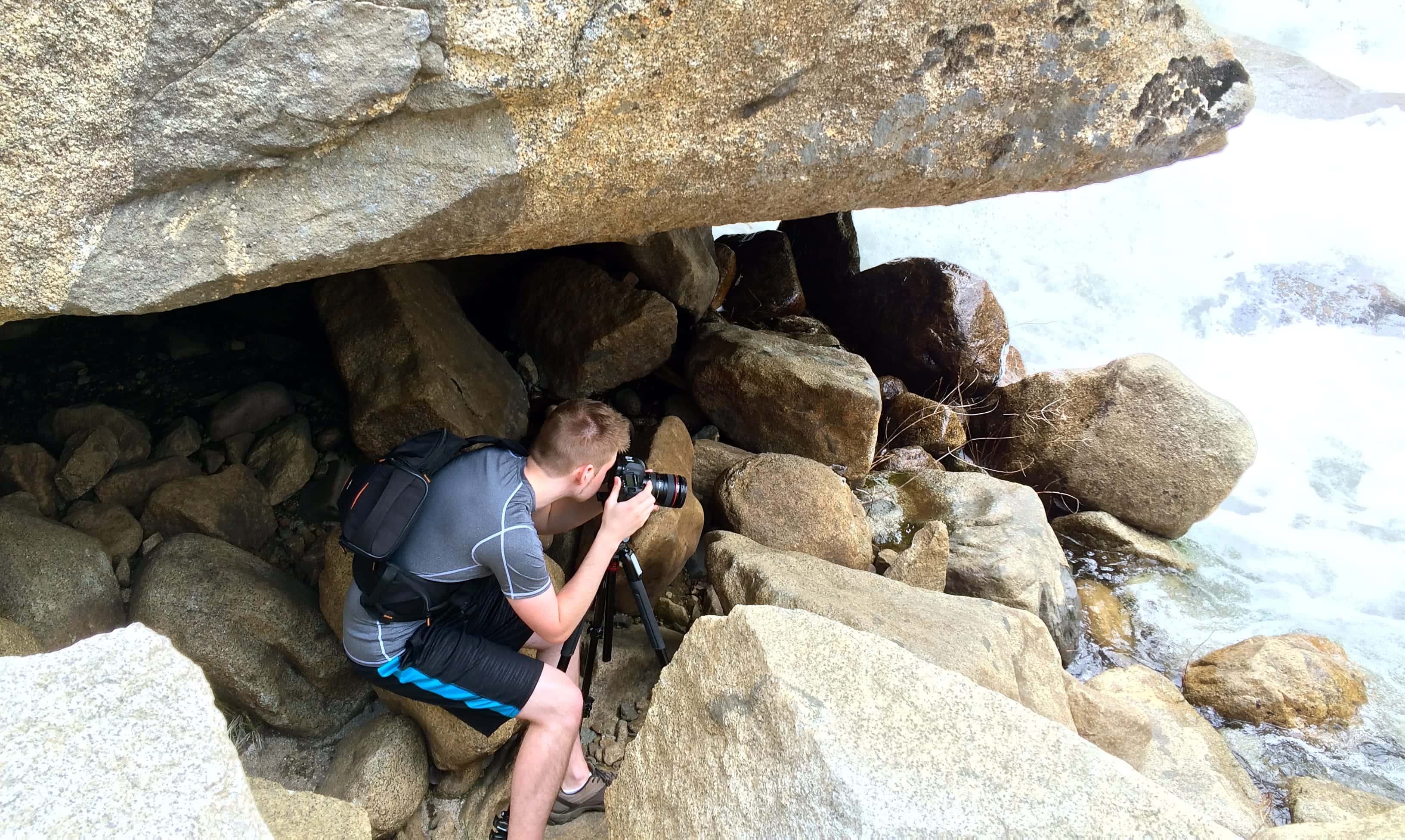 Jonathan framing a long exposure.