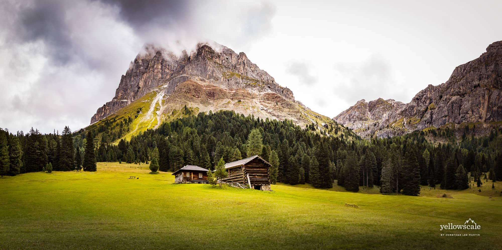 Cabins Beneath Peitlerkofel